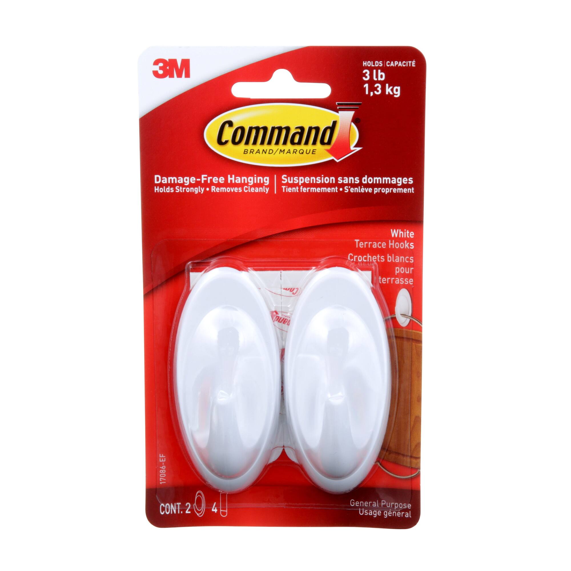 Command™ 3lb. White Terrace Hooks, 2ct.
